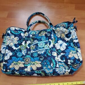 Vera Bradley Floral Blue Quilted Duffle Bag